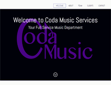 Tablet Screenshot of codamusicservices.com